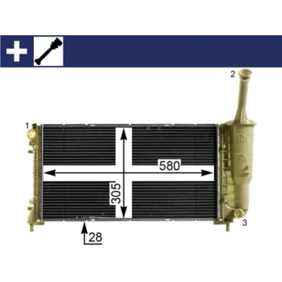 Abbildung von MAHLE ORIGINAL CR 2010 000S Kühler, Motorkühlung 580 322 23 Kühlrippen mechanisch gefügt LANCIA: Musa, Ypsilon II, FIAT: Idea