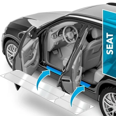 Abbildung von uProtect Auto Einstiegsleisten Schutz für Seat Ateca 1 (I) KH7 I 2016 2024 Schutzfolie Autotür Zubehör Zierleisten Lackschutzfolie Transparent