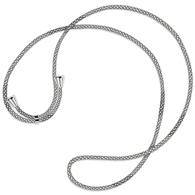 Abbildung von mtb more energy® Ersatz Band für Handykette Fancy Fishnet inklusive Endkappen (Silber) hochwertige Austausch Kordel Seil Kette