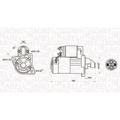 Abbildung von MAGNETI MARELLI 063721096010 Anlasser 12 1 PEUGEOT: 206 Schrägheck, MAZDA: MPV 2, 626 IV 323 F 6