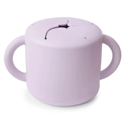 Abbildung von Mushie Snackbecher Silikon Kinder Brotdose für Unterwegs Auslaufsicher &amp; Spülmaschinenfest Leicht zu halten Kleinkinder Hochwertige Langlebige Erstausstattung Babys Soft Lilac