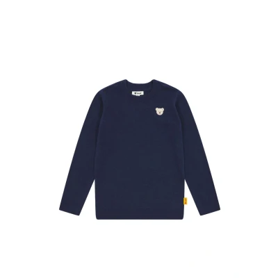 Abbildung von Steiff Pullover EU Größe 116 Peacoat, Pulli langärmelig, Kinder Pulli, Rundkragen, warm und bequem, waschmaschinenfest