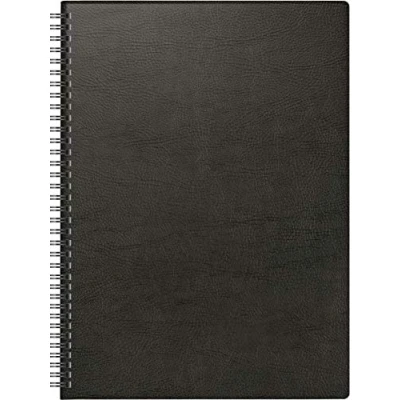 Abbildung von BRUNNEN 1078101901 Buchkalender Modell 781, 2 Seiten = 1 Woche, 21 x 29,7 cm, Kunststoff Decke schwarz, Kalendarium 2021, Wire O Bindung