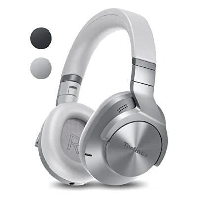 Abbildung von Technics EAH A800E S Bluetooth Kopfhörer, Over Ear mit Noise Cancelling und Mikrofon, einfache Verbindung, klappbar, Silber