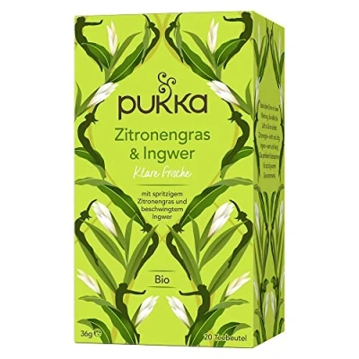 Abbildung von Pukka Tee Set, Bio Kräutertee &quot;Zitronengras &amp; Ingwer&quot;, Zitronengras, Ingwer und Süßholz, Für starke Momente im Alltag, 4er Pack, 80 Teebeutel