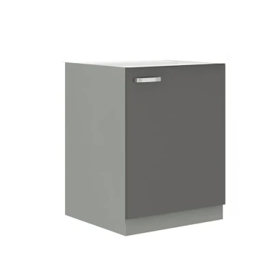Abbildung von Küchen Preisbombe Unterschrank 60 cm Küche Bianca Grey Grau Hochglanz Küchenzeile Küchenblock