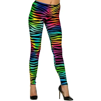 Abbildung von Widmann S.r.l. Kostüm 80er Jahre Leggings &#039;Neon Tigerprint&#039; für Damen