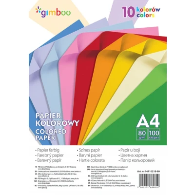 Abbildung von Gimboo Buntpapier 100 Blatt A4/ 80 gsm/Farbmischung aus 10 Neon Farben/Farbpapier Tonpapier Bastelpapier/Papier für Dekorieren/für DIY Kunst Handwerk