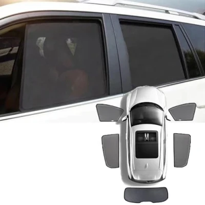 Abbildung von Magnetischer Sonnenschutz für Seitenscheiben A Klasse W169 2004 2012, Auto Seitenfenster Schatten mit UV Schutz, Autofenster Sonnenschutzrollos Heckscheibe