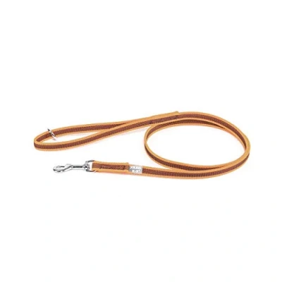 Abbildung von IDC Color &amp; Gray gumierte Leine, 14 mm x 1,2 m mit Schlaufe und O Ring, Orange Grau