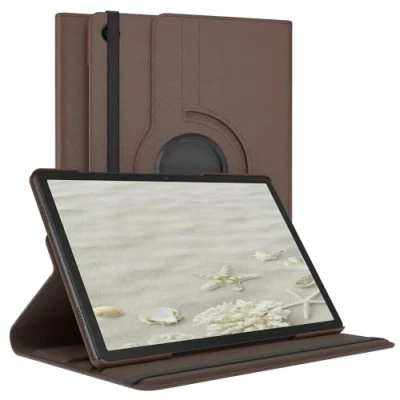 Abbildung von EAZY Case Tablet Hülle für Samsung Galaxy Tab A9 Plus Schutzhülle 11 Zoll Smart Cover Rotationcase zum Aufstellen klappbar 360 drehbar mit Standfunktion Tasche Kunstleder in Braun