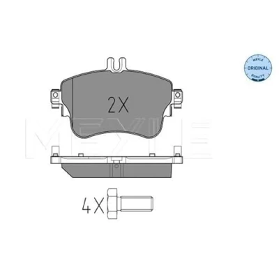Abbildung von MEYLE 025 253 2619 Bremsbelagsatz ORIGINAL Quality Vorderachse für Verschleißwarnanzeiger vorbereitet mit Anti Quietsch Blech MERCEDES BENZ: B Klasse