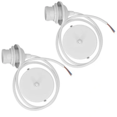 Abbildung von kwmobile Deckenleuchten E27 Lampenfassung Set mit Deckenbefestigung 2x 80cm Kabel