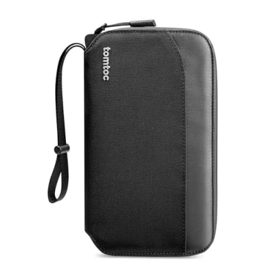 Abbildung von tomtoc Reisepass Tasche für 4 Reisepässe, Reisepasshülle Organizer Passport Holder mit SIM Kartenhalter und Eject Pin, RFID Schutz, Kartenfach, Ausweistasche Familie, Reise
