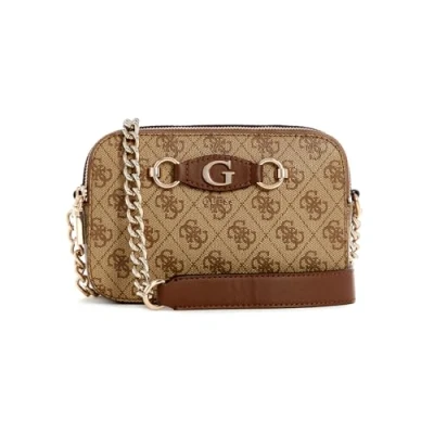 Abbildung von Guess IZZY Camera BAG Umhängetasche, Damen, Größe: One Size, Latte logo/brown