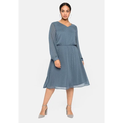 Abbildung von Sheego Freizeitkleid, Damen, Größe: 42, Stahlblau