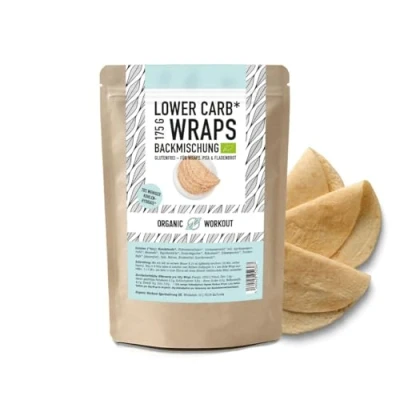 Abbildung von WRAPS LOWER CARB BACKMISCHUNG für Wrap, Tortilla, Fladenbrot, Pfannenbrot Bio, vegan, glutenfrei, Protein lactosefrei, keto Organic Workout (1 er, Wrap)