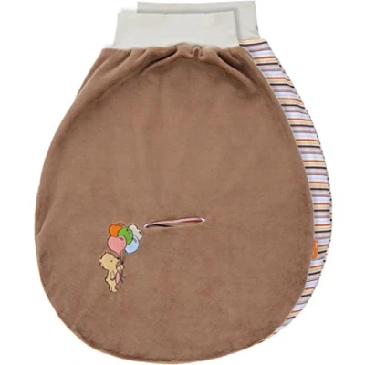 Abbildung von Be Mammy Baby Pucksack Strampelsack Schlafsack Autositz aus Baumwolle mit breitem Bund BE20 137 (Braun2133_10 Bär)