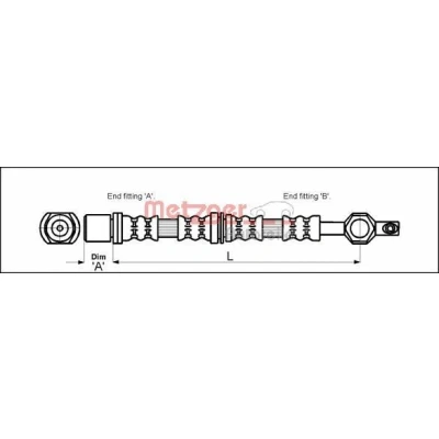 Abbildung von METZGER 4112213 Bremsschläuche 463 TOYOTA: Celica IV Schrägheck, Corolla V Liftback