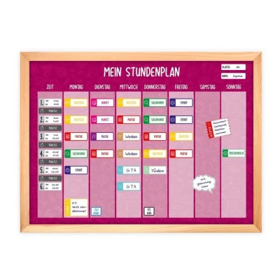 Abbildung von magnetischer Stundenplan beere mit 90 Magneten und Stift abwischbar Wochenplaner Schule ca. 40 x 30 cm