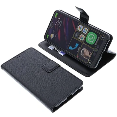Abbildung von foto kontor Tasche kompatibel mit Beafon M6S Book Style schwarz Schutz Hülle Buch