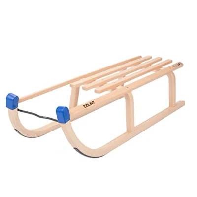 Abbildung von Spetebo COLINT Holzschlitten Davos 90 cm Holz Rodelschlitten TÜV geprüft klassischer Kinderschlitten aus Buchenholz