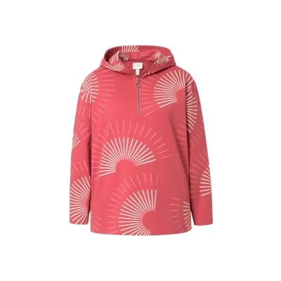 Abbildung von Ulla Popken Abstract Kapuzenpullover, Damen, Größe: 42/44, Raspberry