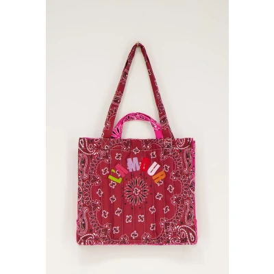 Abbildung von Burgunderfarbener Shopper mit Bandana Print My Jewellery