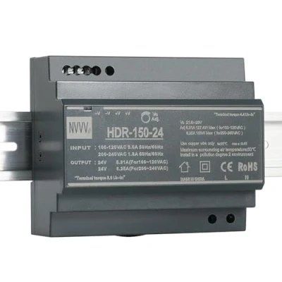 Abbildung von HDR 150 24 DIN Schienen Netzteil W V 6,25 A, Schiene