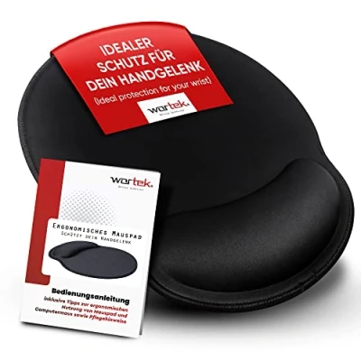 Abbildung von wortek Mauspad Ergonomisches Mousepad mit Handgelenkauflage, Office Gelkissen und Handballenauflage