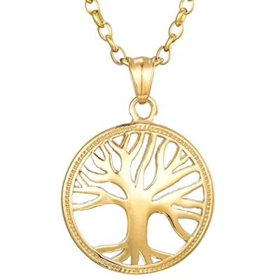 Abbildung von Morella Kette mit Anhänger Halskette 70 cm (1 tlg), Goldene Lebensbaum, im Samtbeutel