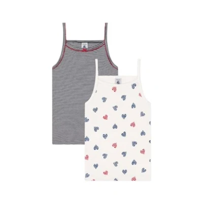 Abbildung von Petit Bateau KIDS 2 PACK Unterhemd/shirt für Kinder, Größe: 95, Smoking/marshmallow/multicolor