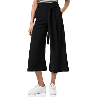 Abbildung von French Connection Damen Whisper Ruth Culottes mit Gürtel Lässige Business Hose, Schwarz, 42