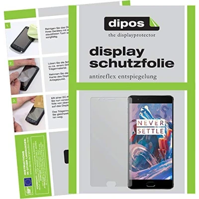 Abbildung von dipos I 2X Schutzfolie matt kompatibel mit OnePlus 3 Folie Displayschutzfolie