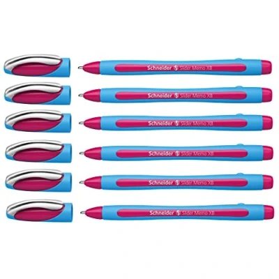 Abbildung von Schneider Slider Memo XB Kugelschreiber (mit Kappe, Strichstärke: XB, Made in Germany) (Pink, 6er)