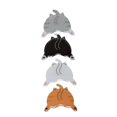 Abbildung von Pearhead Cat Bum Kitchen Magnets, Pet Themed Refrigerator Lover Home Décor, Funny Novelty Gift, School Locker Accessories, Set of 4