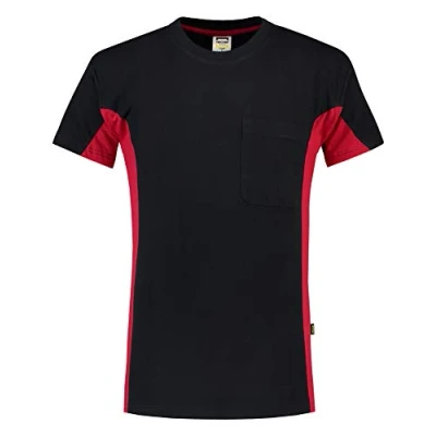 Abbildung von Tricorp 102002 Workwear Bicolor Brusttasche T Shirt, 100% Gekämmte Baumwolle, 190g/m², Marine Rot, Größe 7XL