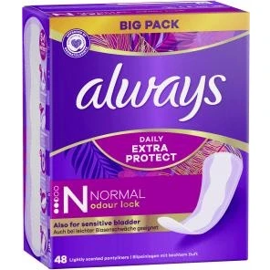 Abbildung von Always Daily Extra Protect Slipeinlagen Damen, Normal (48 Binden) Giga Pack, geruchsneutralisierend, atmungsaktiv, flexibel