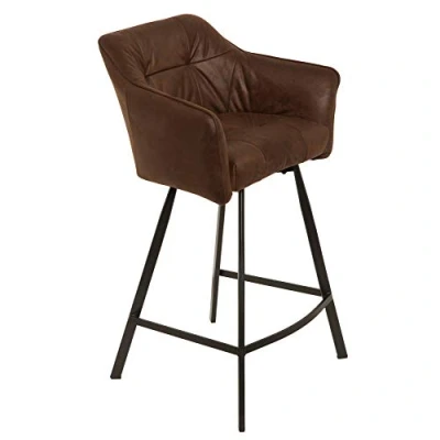 Abbildung von Riess Ambiente Retro Barstuhl LOFT 100cm antik braun mit Armlehne Barhocker Hocker Tresenstuhl Hausbar