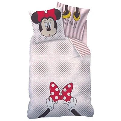 Abbildung von CTI Kinderbettwäsche Bettwäsche Minnie Mouse weiß rot 135 x 200 cm, 80 cm
