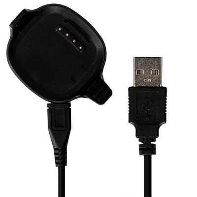 Abbildung von kwmobile USB Kabel Charger kompatibel mit Garmin Forerunner 10/15 Ladekabel Smart Watch Ersatzkabel Fitnesstracker Aufladekabel in Schwarz