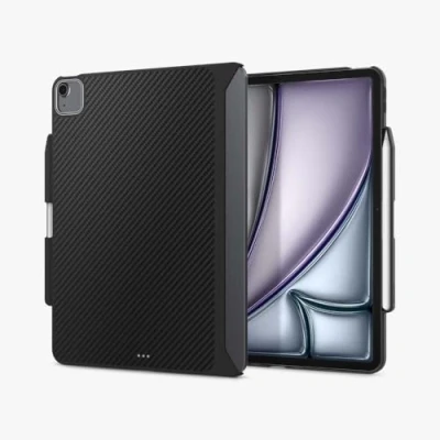 Abbildung von Spigen Enzo Aramid Hülle Kompatibel mit iPad Air 13 Zoll 1.Generation (2024) Case Magnetring Schwarz