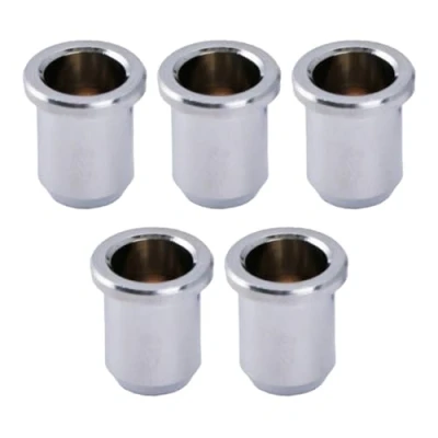Abbildung von Musiclily Pro 14mm Messing Bass Saitenführungsbuchsen String Ferrules für Jazz Bass/Precision E bass, Chrom(5 Stück)