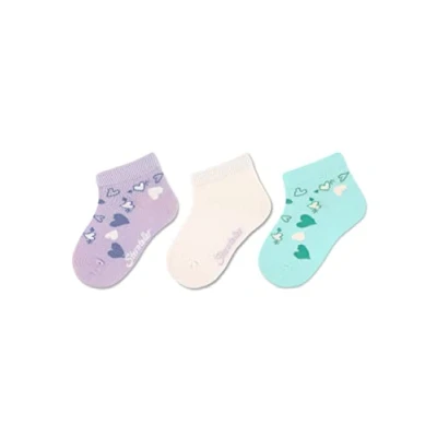 Abbildung von Sterntaler Baby Mädchen Socken Kurz Söckchen 3er Pack Herzen Baby, Babysöckchen, Babysocken aus Baumwolle flieder, 18