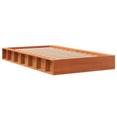 Abbildung von vidaXL Bett Massivholzbett Wachsbraun 90x200 cm Kiefer