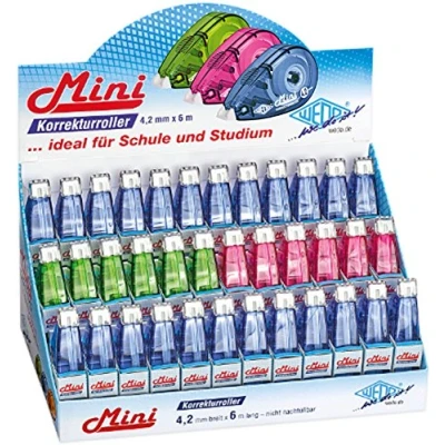 Abbildung von 36 x Wedo Korrekturroller Mini 4,2mmx6m farbig sortiert