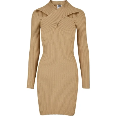 Abbildung von Urban Classics Crossed Etuikleid, Damen, Größe: 4XL, Unionbeige