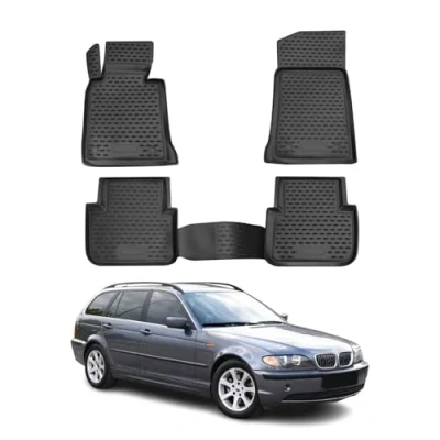 Abbildung von OMAC 1201444 Fußmattensatz Gummi, TPE (thermoplastischer Elastomer) 4 schwarz BMW: 3 Limousine, Touring