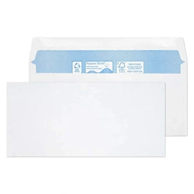 Abbildung von Blake Purely Environmental RN010 Nature First Recycling Umschlage Kuvertierhüllen Briefumschläge Naßklebung Weiß 102 x 216 mm 80g/m² 1000 Stück