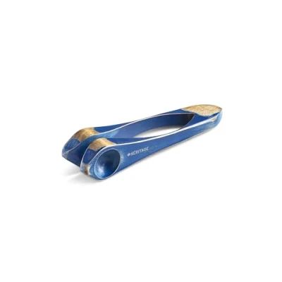 Abbildung von Heritage Musical Spoons Percussion Instrument, handgefertigtes kanadisches Ahornholz, Naturholz Volksklang, tolles Geschenk für Erwachsene und Kinder mit jedem Musikerlebnis, klein, blau